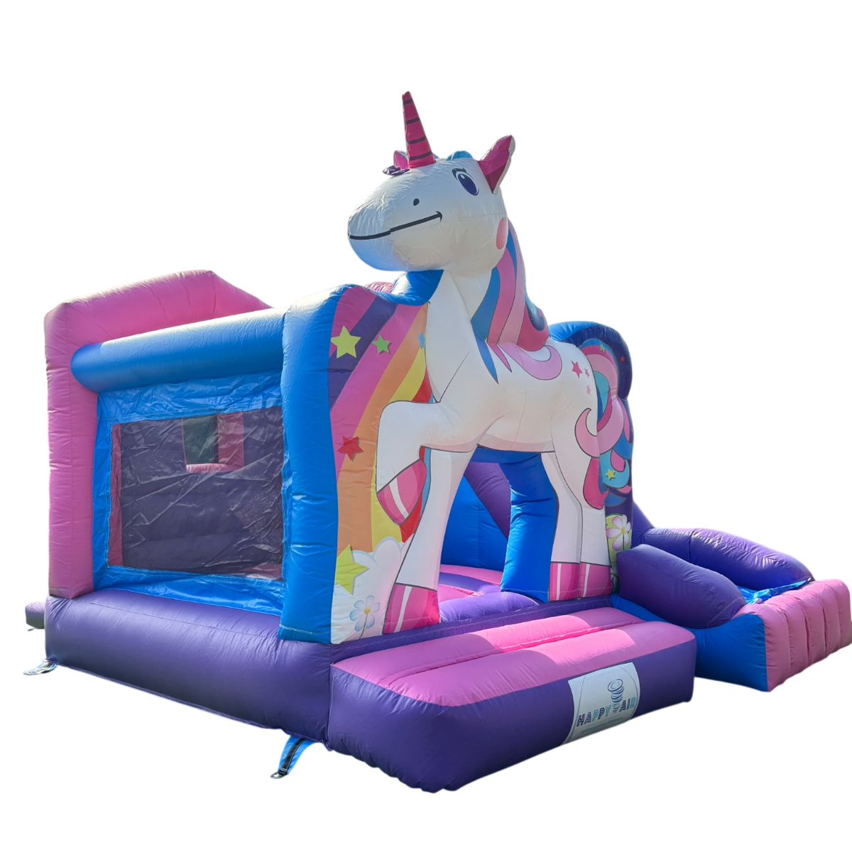 Chateau gonflable licorne vue interieure enfants